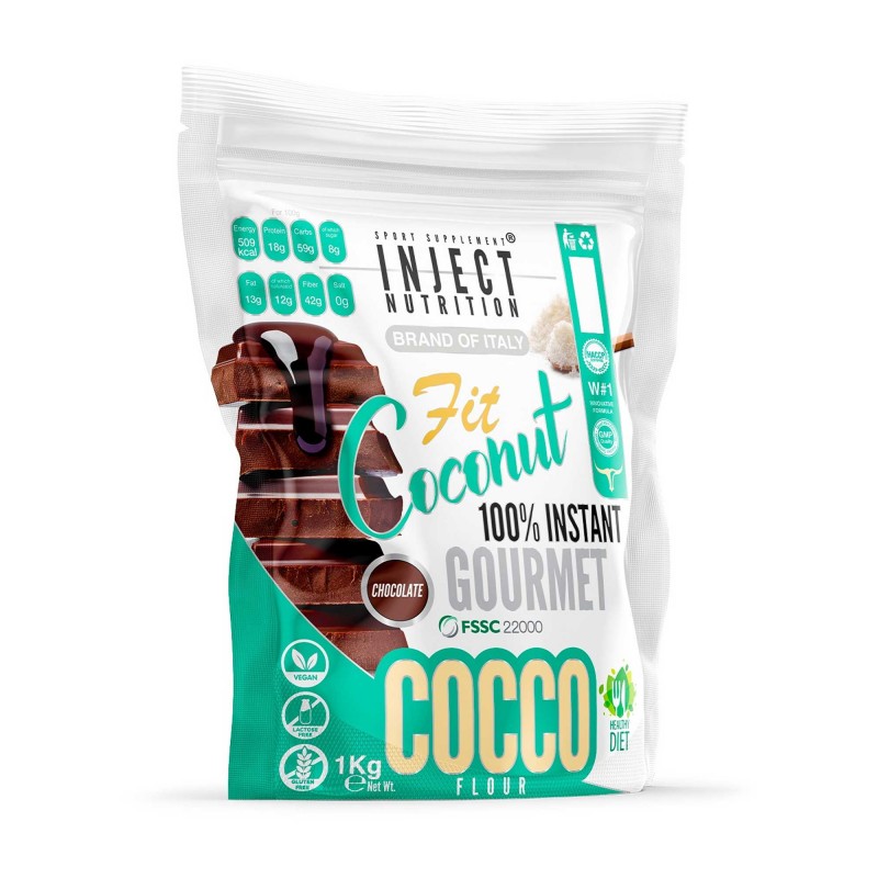 Inject Nutrition - Farina di Cocco al Cioccolato - 1 kg |FARINE | Vendita  online